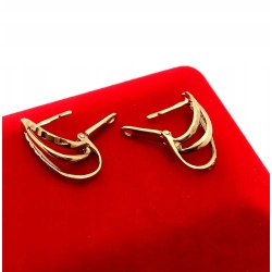 Złote kolczyki podłużne trzy kółka Pr.333 W:2,45gr Dł:2cm