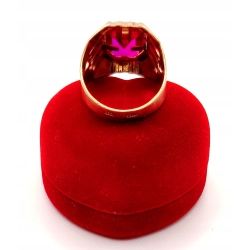 Złoty Sygnet męski z rubinem PR.583 W:9,60gr R.28 InterSKLEP