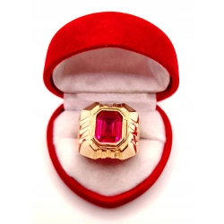 Złoty Sygnet męski z rubinem PR.583 W:9,60gr R.28 InterSKLEP