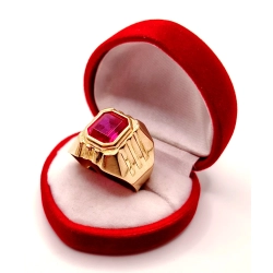 Złoty Sygnet męski z rubinem PR.583 W:9,60gr R.28 InterSKLEP