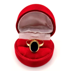 Złoty pierścionek z Onyksem PR.585 W:2,43gr R.20 InterSKLEP