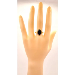Złoty pierścionek z Onyksem PR.585 W:2,43gr R.20 InterSKLEP