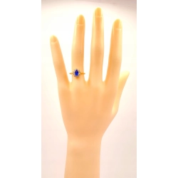 Złoty pierścionek z Szafirem PR.585 W:1,76gr R.13 InterSKLEP