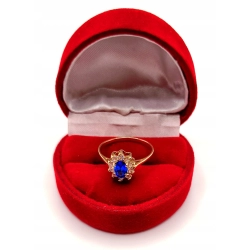 Złoty pierścionek z Szafirem PR.585 W:1,76gr R.13 InterSKLEP
