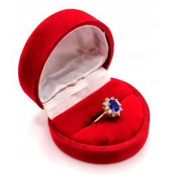 Złoty pierścionek z Szafirem PR.585 W:1,76gr R.13 InterSKLEP