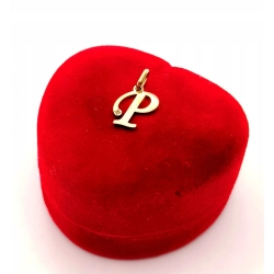 Złota zawieszka Litera P z cyrkonią PR.585 W:0,31gr InterSKLEP