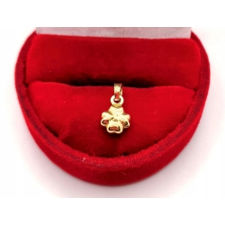 Złota zawieszka czterolistna koniczyna P.585 W0,42gr InterSKLEP