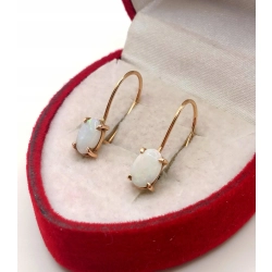 Złote kolczyki z opalami Pr.585 W:0,74gr Dł:1,5cm Angielskie zapięcie