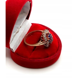 Złoty pierścionek z kolorową markizą Pr.583 W:5,20gr R.17