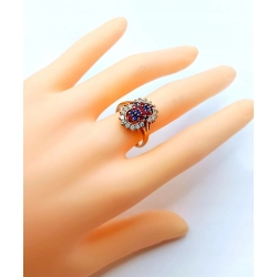 Złoty pierścionek z kolorową markizą Pr.583 W:5,20gr R.17