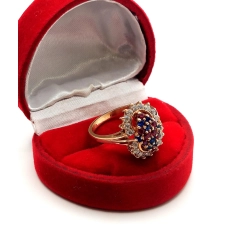 Złoty pierścionek z kolorową markizą Pr.583 W:5,20gr R.17