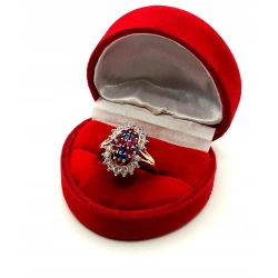 Złoty pierścionek z kolorową markizą Pr.583 W:5,20gr R.17