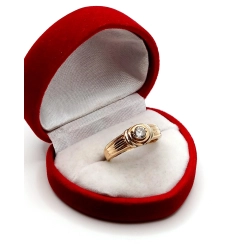 Złoty pierścionek z Cyrkonią Pr.585 W:4,17gr R.13 Szer:7mm