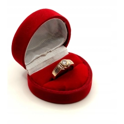 Złoty pierścionek z Cyrkonią Pr.585 W:4,17gr R.13 Szer:7mm