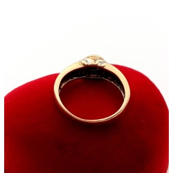 Złoty pierścionek z Cyrkonią Pr.585 W:4,17gr R.13 Szer:7mm
