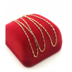 Złoty łańcuszek kręcony Singapur Pr.585 W:1,36gr Dł:46cm