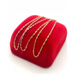 Złoty łańcuszek kręcony Singapur Pr.585 W:1,36gr Dł:46cm