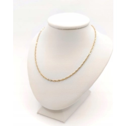 Złoty łańcuszek kręcony Singapur Pr.585 W:1,36gr Dł:46cm