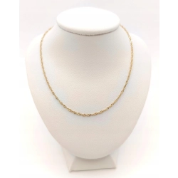 Złoty łańcuszek kręcony Singapur Pr.585 W:1,36gr Dł:46cm