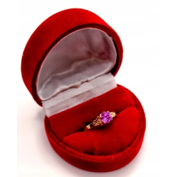 Złoty pierścionek z różowym kamieniem PR.583 W:1,72gr R.12 InterSKLEP