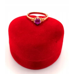 Złoty pierścionek z różowym kamieniem PR.583 W:1,72gr R.12 InterSKLEP