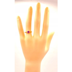 Złoty pierścionek z różowym kamieniem PR.583 W:1,72gr R.12 InterSKLEP