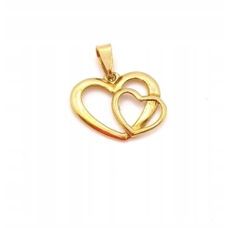 Złota zawieszka Dwa serca PR.585 W:0,57gr InterSKLEP