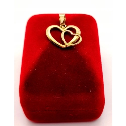 Złota zawieszka Dwa serca PR.585 W:0,57gr InterSKLEP