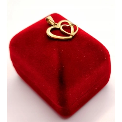 Złota zawieszka Dwa serca PR.585 W:0,57gr InterSKLEP