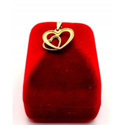 Złota zawieszka Dwa serca PR.585 W:0,57gr InterSKLEP