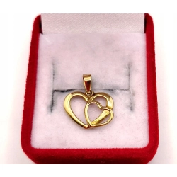 Złota zawieszka Dwa serca PR.585 W:0,57gr InterSKLEP