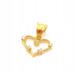 Złota zawieszka Serce z cyrkoniami PR.585 W:0,50gr InterSKLEP