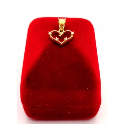Złota zawieszka Serce z cyrkoniami PR.585 W:0,50gr InterSKLEP