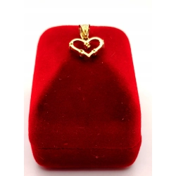 Złota zawieszka Serce z cyrkoniami PR.585 W:0,50gr InterSKLEP