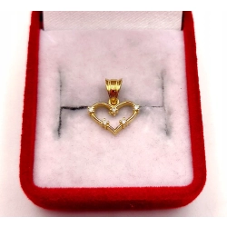 Złota zawieszka Serce z cyrkoniami PR.585 W:0,50gr InterSKLEP