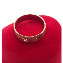 Złota obrączka zdobiona Szer.6mm Pr.585 W:4,38gr R.23 Warmet