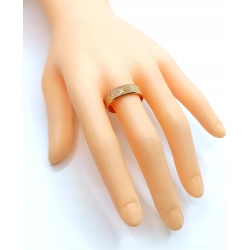 Złota obrączka zdobiona Szer.6mm Pr.585 W:4,38gr R.23 Warmet