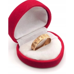 Złota obrączka zdobiona Szer.6mm Pr.585 W:4,38gr R.23 Warmet