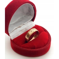 Złota obrączka zdobiona Szer.5mm Pr.583 W:3,48gr Roz.12