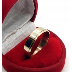 Złota obrączka bicolor szer.6mm Pr.585 W:4,66gr Roz.15