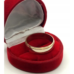Złota obrączka Bicolor szer.6mm Pr.585 W:6,20gr Roz.31