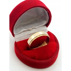 Złota obrączka Bicolor szer.6mm Pr.585 W:6,20gr Roz.31