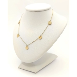 Złoty łańcuszek z blaszkami Pr.375 W:1,06gr Dł:44,5-47,5cm