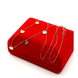 Złoty łańcuszek z blaszkami Pr.375 W:1,06gr Dł:44,5-47,5cm