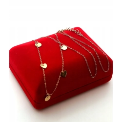 Złoty łańcuszek z blaszkami Pr.375 W:1,06gr Dł:44,5-47,5cm