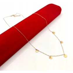 Złoty łańcuszek z blaszkami Pr.375 W:1,06gr Dł:44,5-47,5cm