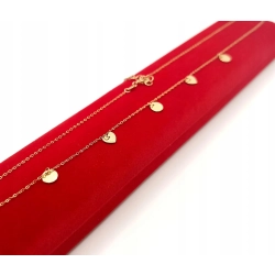 Złoty łańcuszek z blaszkami Pr.375 W:1,06gr Dł:44,5-47,5cm
