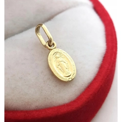Złota zawieszka mini medalik z Maryją z Loudes Pr.585 W:0,37gr