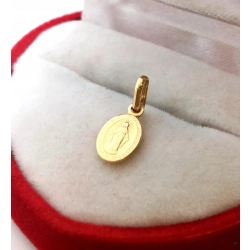 Złota zawieszka mini medalik z Maryją z Loudes Pr.585 W:0,37gr