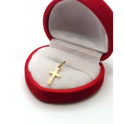 Złota zawieszka Krzyżyk mini Pr.585 W:0,28gr